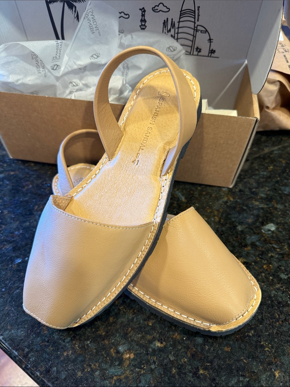 Spanish Sandal Women’s Tan Leather Slingback Avarca